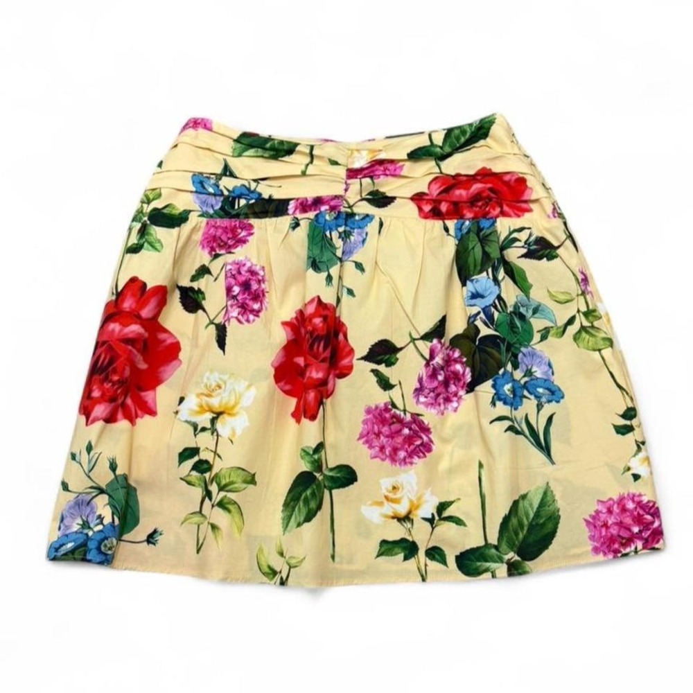 Express mini skirt Yellow Botanical Floral Pleated coquette high waist size 4